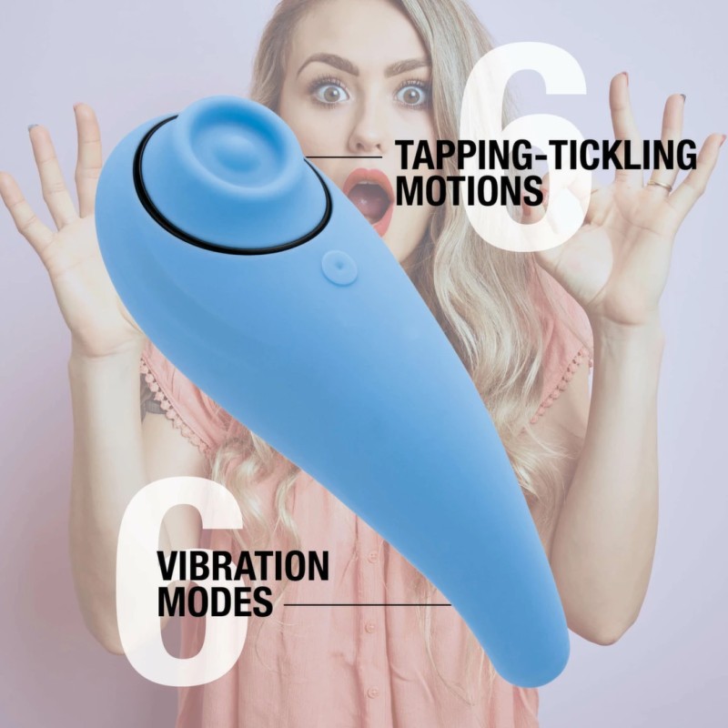 FeelzToys - FemmeGasm Tapping & Tickling Vibrator Turkusowy